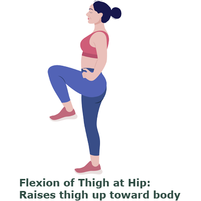 Woman lifting let up.